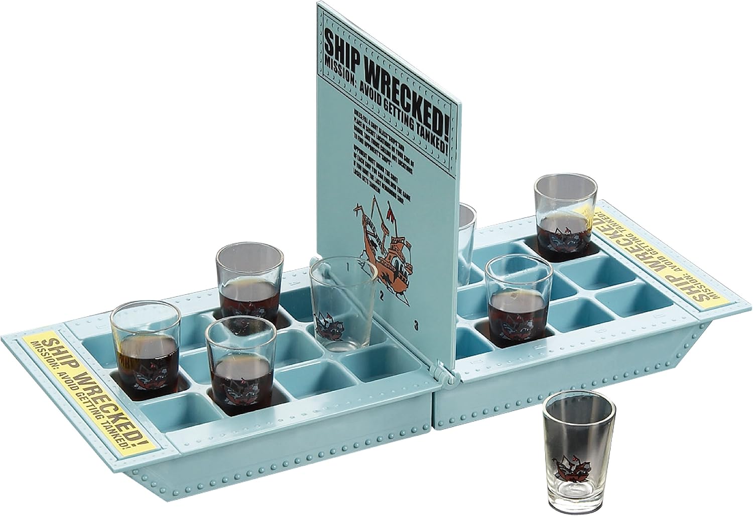 Fairly Odd Novelties Who Needs a Ship? Battle Shots Drinking Game – Exciting Dueling Fun for Adults, Includes Shot Glasses & Game Board