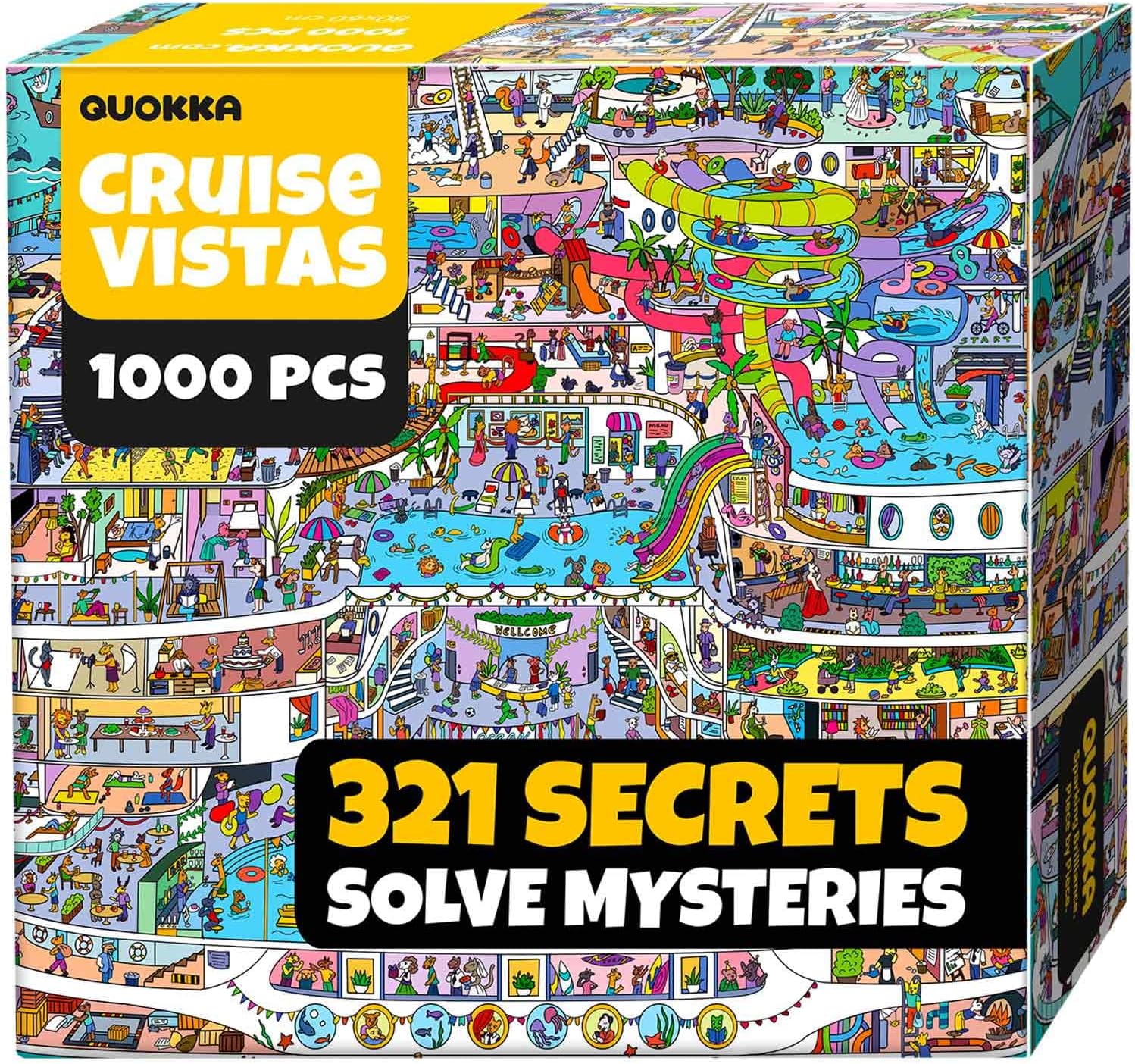 QUOKKA 1000 Piece Jigsaw Puzzle for Adults Cruise Vistas – Premium Box Packaging with Extra Fun Challenges - Stunning Scenic Animal Puzzle - Perfect for Relaxation - Creativity & Gift Giving