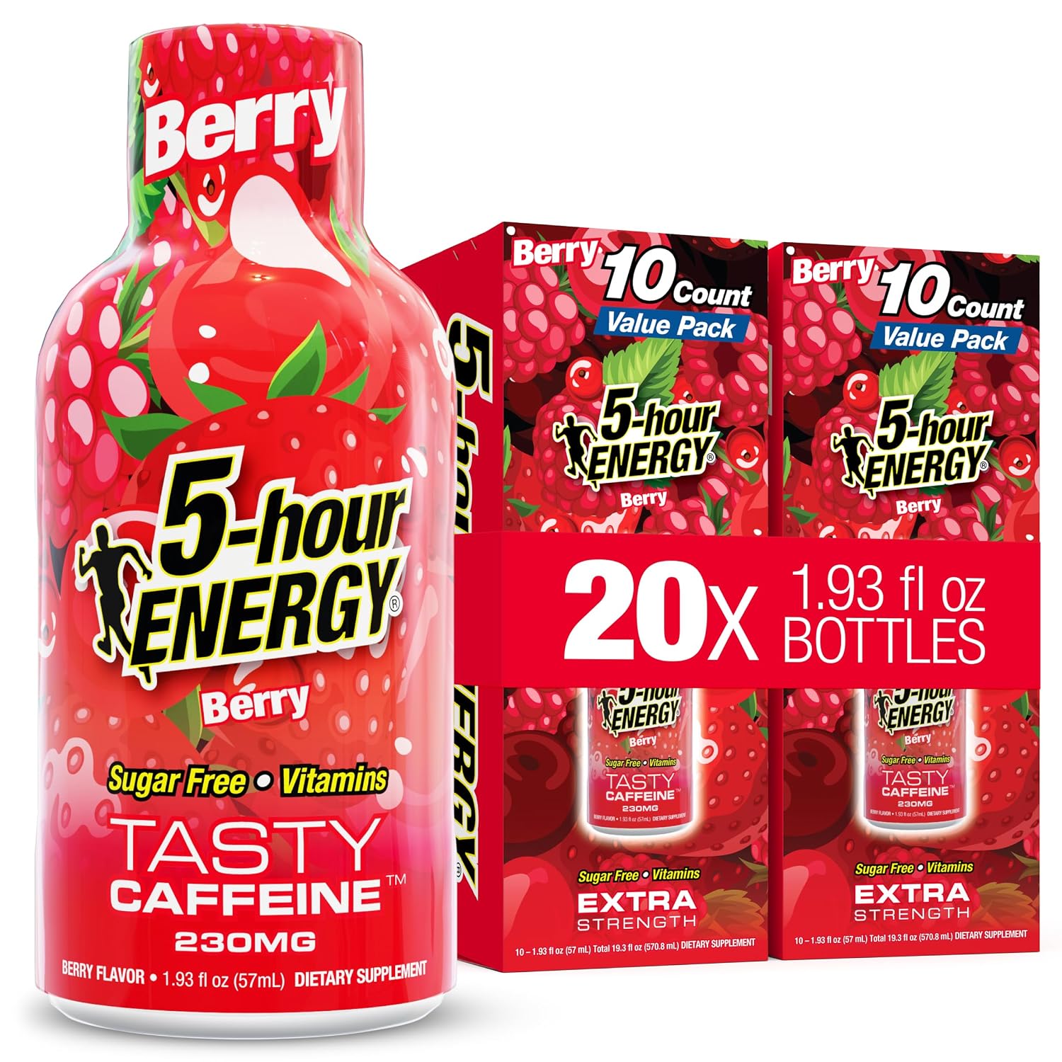 5-hour ENERGY BERRY Flavor, 20 Count, Extra Strength Energy Shot