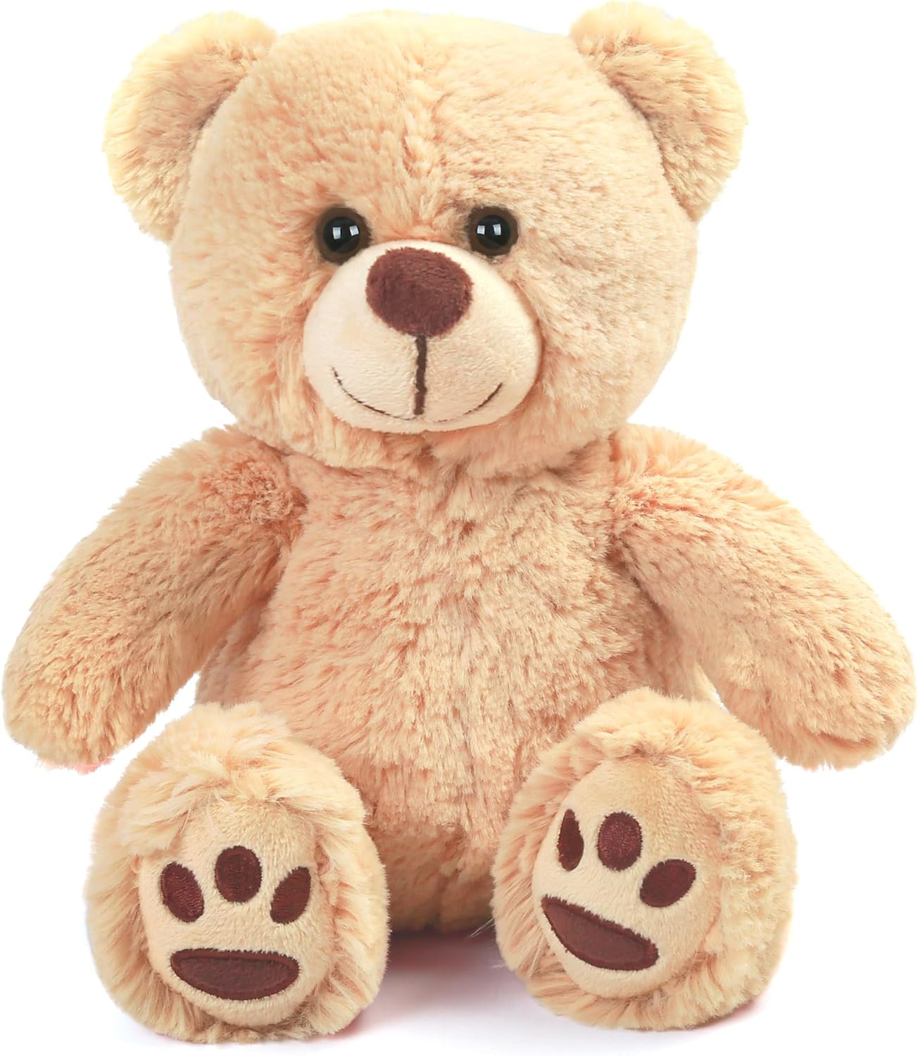 LotFancy Teddy Bear Stuffed Animal, 25cm Brown Baby Bear Plush Toy, Gift for Kids Boys Girls