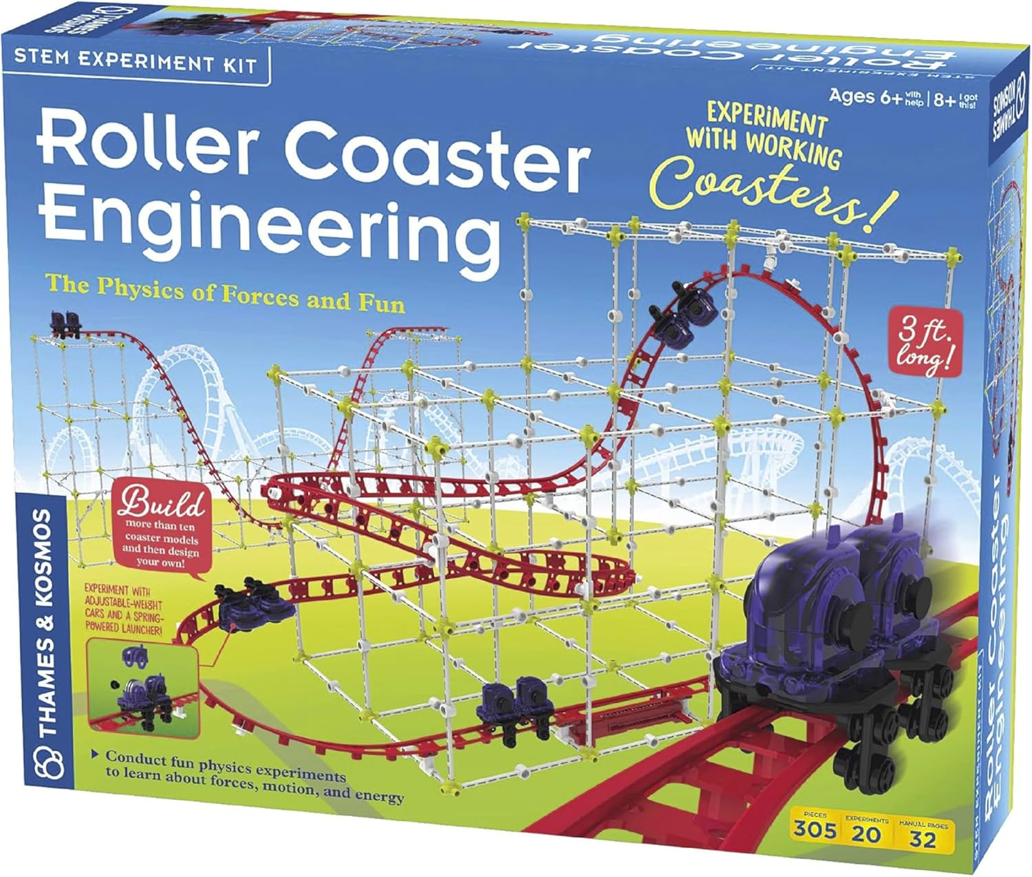 Thames & Kosmos Roller Coaster Engineering Kit | STEM Toys for Kids Age 6+ | Educational Science Experiment Kit | Build & Learn Physics, Force & Motion | Fun for Boys & Girls | Perfect for Gifting