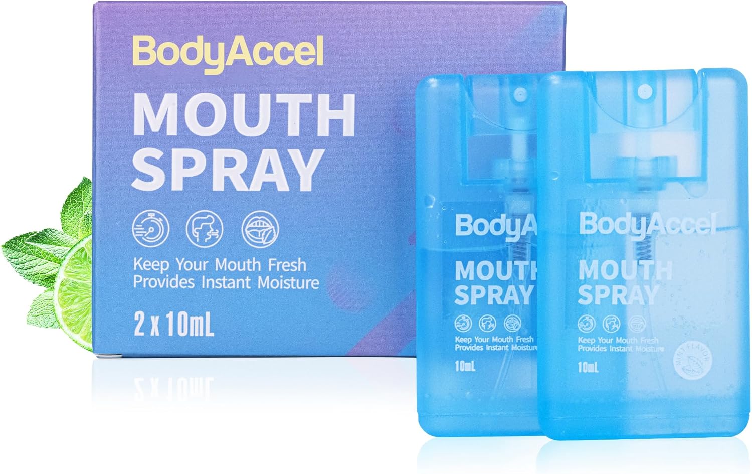 Dry Mouth Spray, Breath Spray for Bad Breath, Portable Mint Mouth Spray Fresh Breath in 3 Seconds 2 Pack (0.7oz)