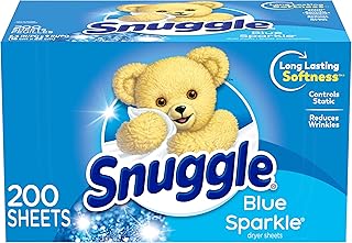 Snuggle Dryer Sheets, Long Lasting Fresh and Clean Scent, Laundry Fabric Softener, Control Static, Reduce Wrinkles, HE Safe, 200 Count