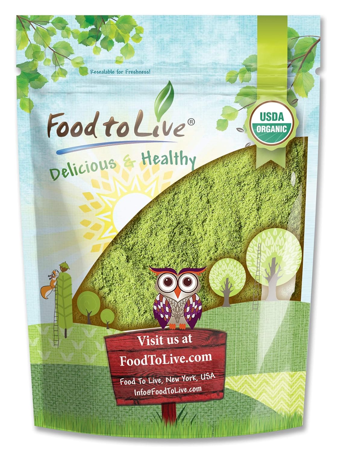 Food to Live Organic Moringa Powder, 2 Pounds — Rich in, Non-GMO, Ground Moringa Oleifera Leaf, Raw, Sun-Dried, Vegan, Bulk, Great for Drinks, Teas and Smoothies