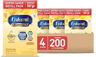 Enfamil NeuroPro Baby Formula, Infant Formula Nutrition, Triple Prebiotic Immune Blend, 2'FL HMO, & Expert-Recommended Omega-3 DHA, Perfect Choice for Baby Milk, Non-GMO, Refill Box, 31.4 Ounces (Pack of 4)