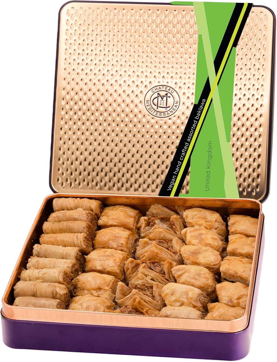 Vegan Baklava Baklawa, 800g, Chateau de Mediterranean, Gift Box with Tin