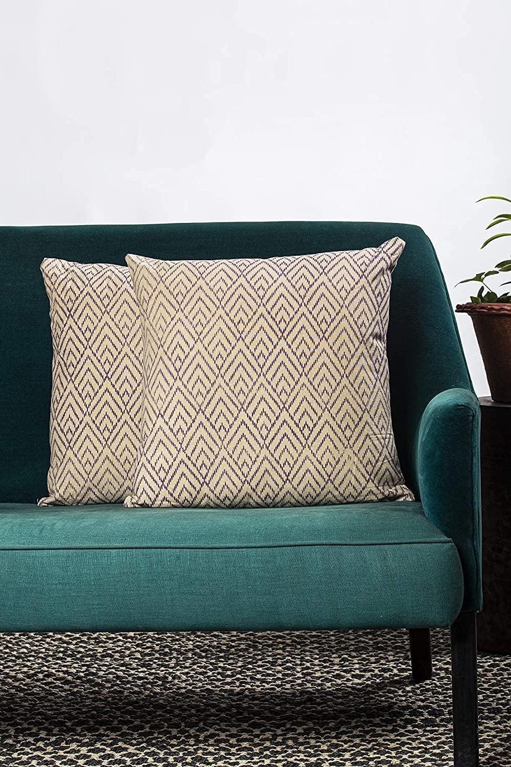 CONTRAST LIVING Risina Cotton Printed Cushion Cover 20x20 Inch | Pack of 2 Pcs Cushions|Cushion Cases for Sofa, Chair | (20x20 Inch /50x50 cm, Multi Colour)