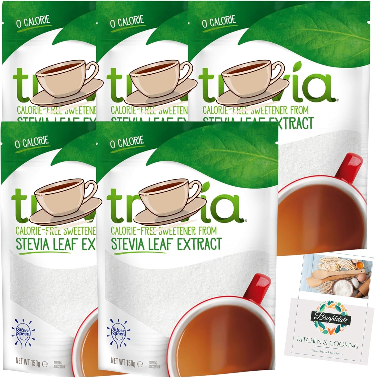 Stevia Sweetener Bundle with Truvia Sweetener Pouch 150g 5 Pack + Brightdale Kitchen Card