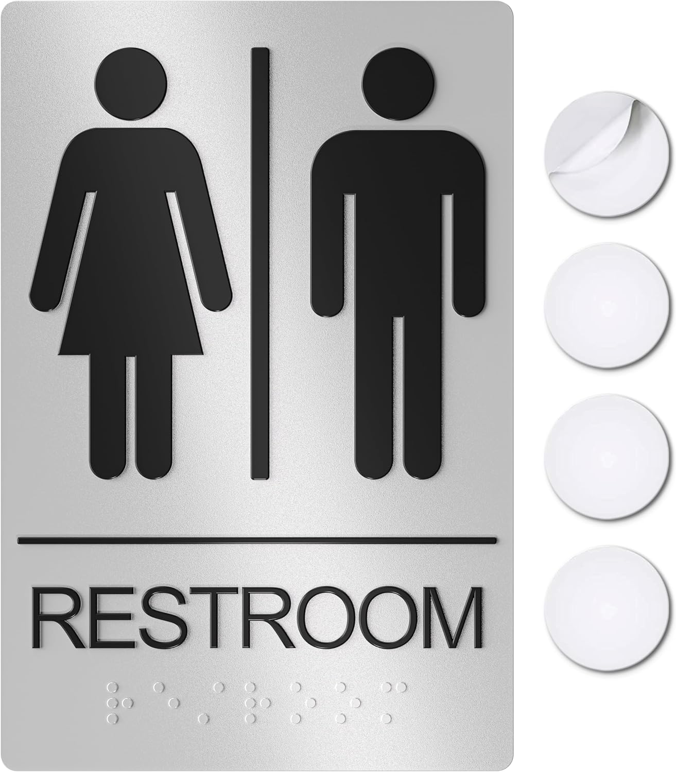 ASSURED SIGNS Unisex Restroom Sign for Business - 1 Pack - 9 x 6 Inch