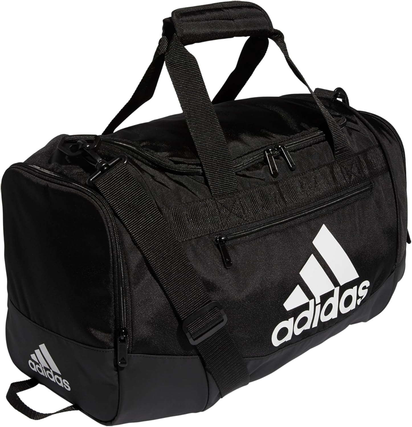 adidas Unisex Defender 4.0 Gym Duffel Bag for Men and Women, Black/White, Small (38L)