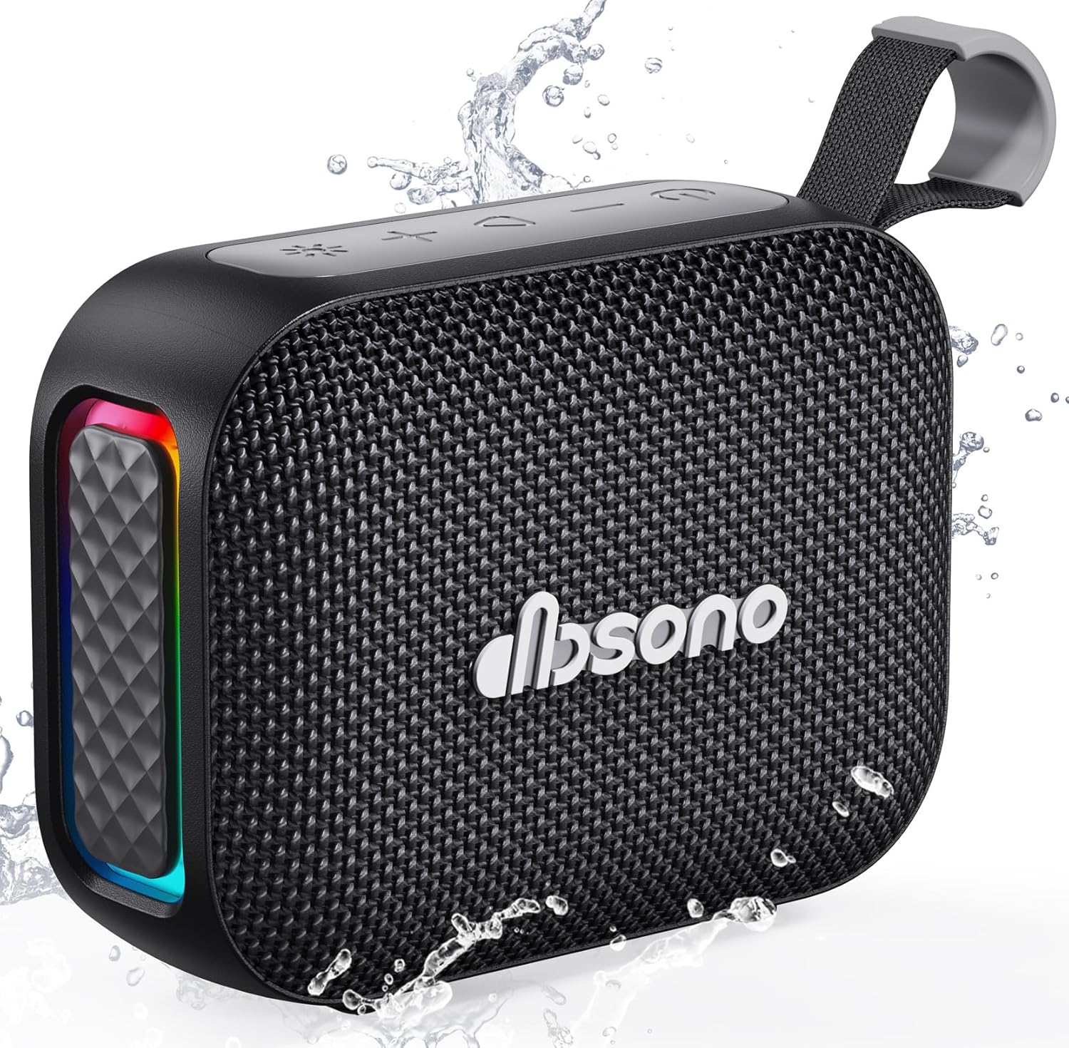 Portable Bluetooth Speaker Waterproof Wireless: IPX5 HD Sound Up to 24H Playtime, Birthday White Elephant Gifts Stocking Stuffers for Adults Teens Women Men, Cool Electronics for Outdoor Travel-Black