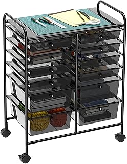 Simple Houseware 12-Drawers Rolling Storage Cart, Black