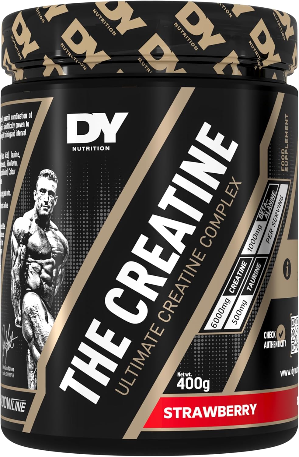 DY Nutrition The Creatine Complex 400g - High Performance Creatine Monohydrate Powder with Beta Alanine, Taurine + B Vitamins for Muscle Endurance, Pump & Recovery x40 Servings (Strawberry Flavoured)