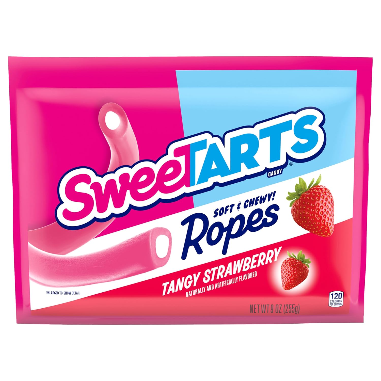 SweeTARTS Ropes Tangy Strawberry Candy, Soft & Chewy, 9 oz