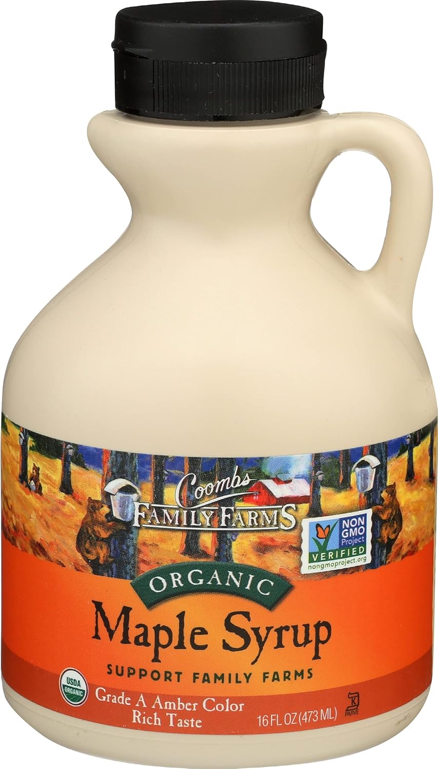 Coombs Family Farms Organic Maple Syrup, Grade A Amber Color, Rich Taste, 16 Fl Oz