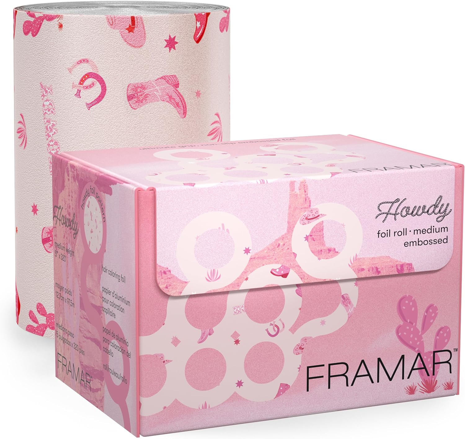 FRAMAR Howdy Embossed Hair Foil - Hair Foils for Highlighting, Foils for