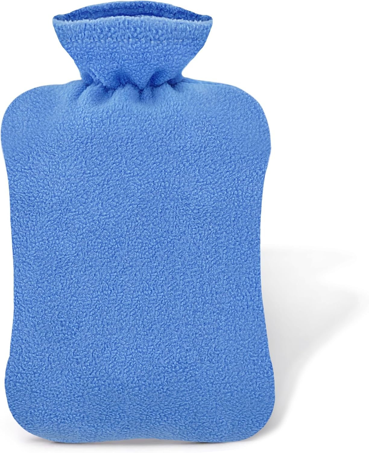 Attmu 2L Hot Water Bottle, Rubber Hot Water Bag for Pain Relief Menstrual Cramps, Hot & Cold Compress, Hand & Feet Warmer with Soft Polar Fleece Cover - Blue