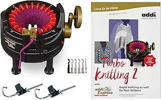 New Improved Version Of addi Express Professional Knitting Machine Extended Edition With Improved Row Counter, Pattern Book, Express Hook, Replacement Needles and 2 Stopper