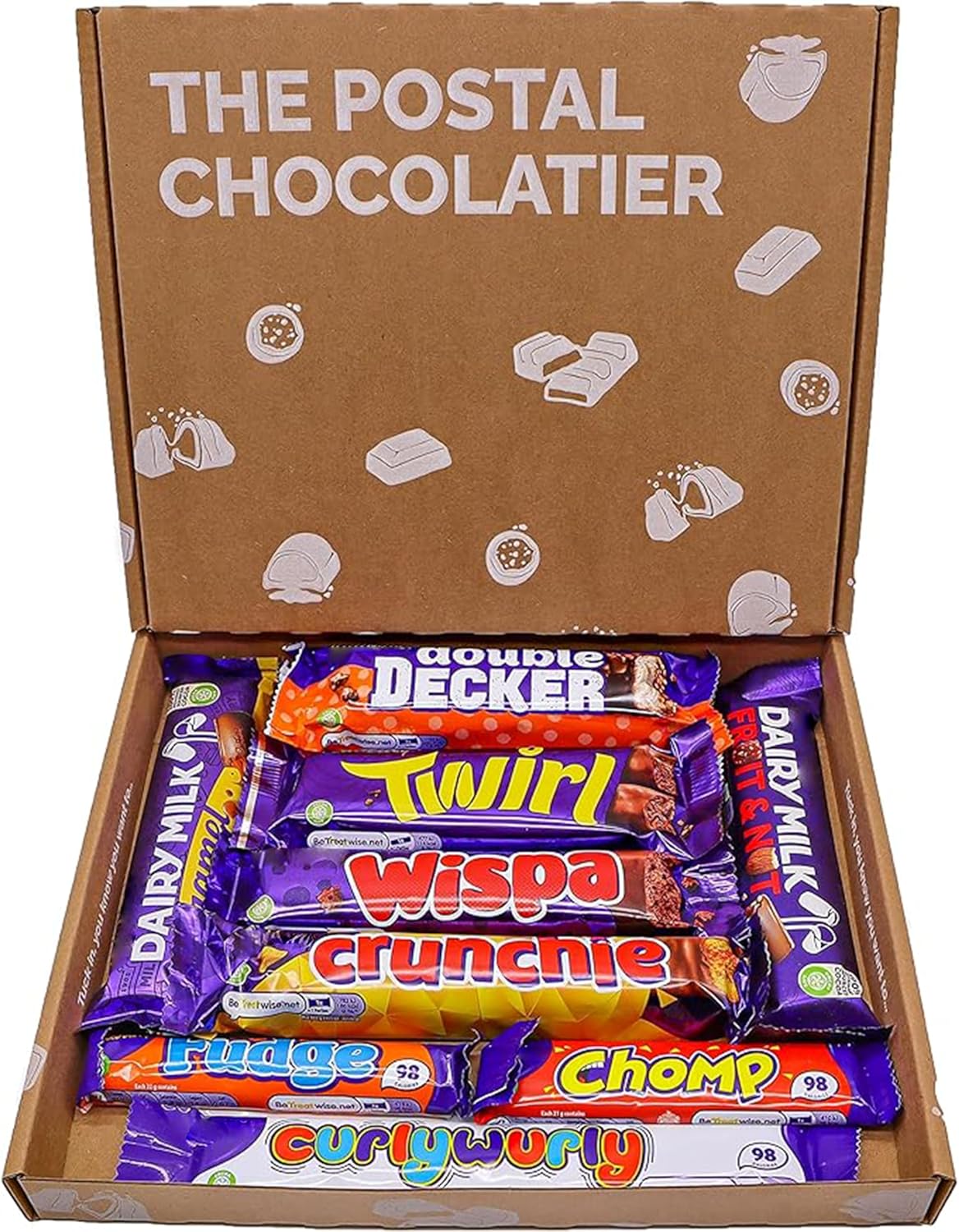 Dairy Milk Chocolate Gift Box Hamper, Full Sized Bars, Letterbox Friendly, Perfect for Presents, Surprises Birthdays and Treats, Twirl, Double Decker, Crunchie