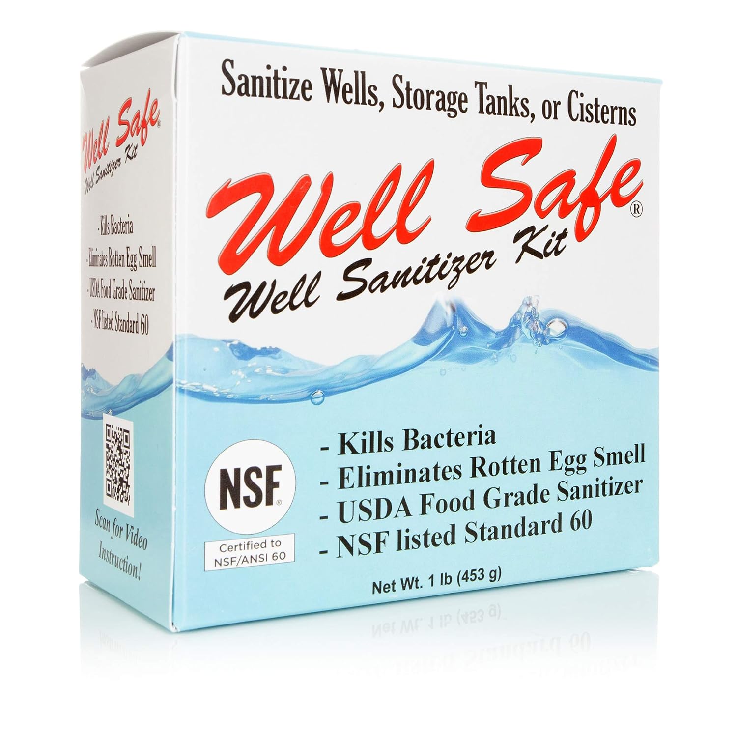 Well Sanitizer Kit - Water Purification for Wells, Storage Tanks & Cisterns - Improves Well Water Smell and Taste - Easy to Use - USDA Food Grade Sanitizer and Well Water Treatment