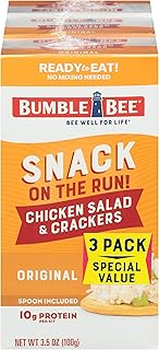 Bumble Bee Snack on the Run Chicken Salad with Crackers Kit, Ready to Eat, Spoon Included - Shelf Stable & Convenient Protein Snack, 3.5 Ounce (Pack of 3)