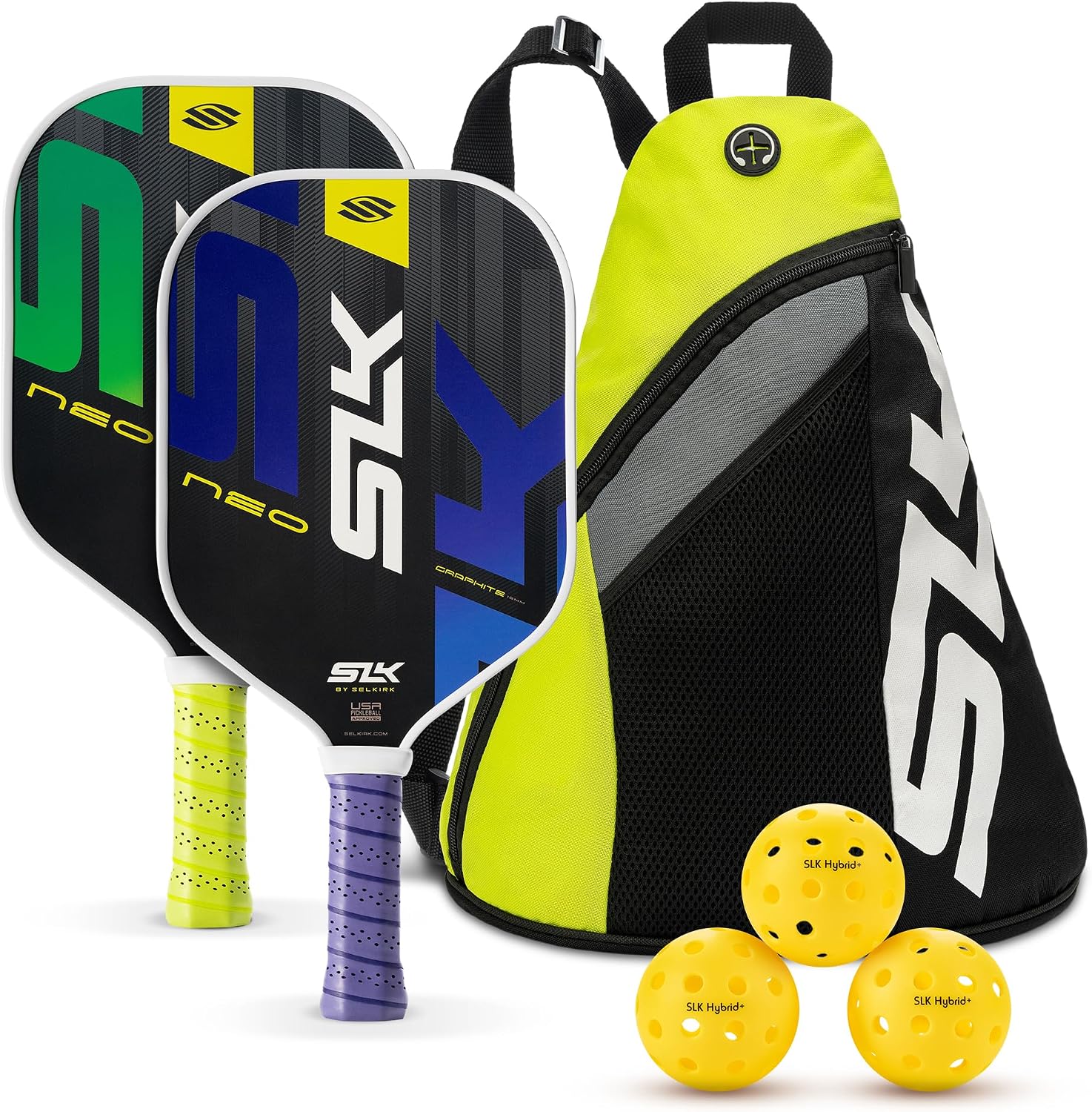 Selkirk Sport SLK Neo Pickleball Paddles Set of 2 + Pickleballs + Sling Bag