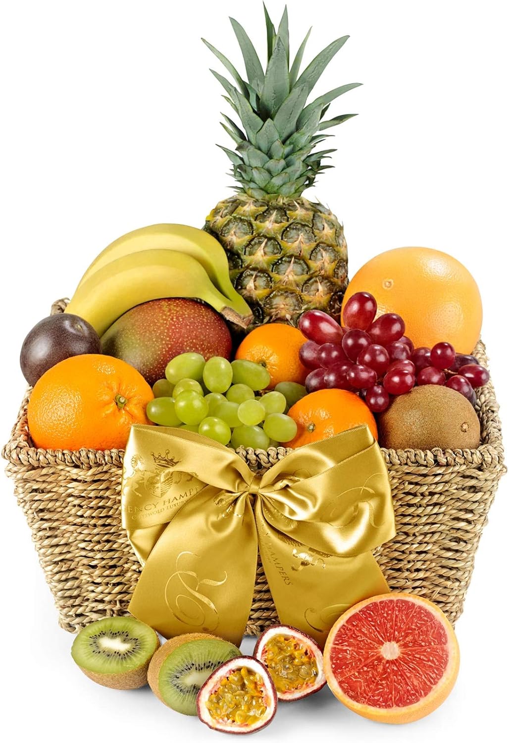 Tropical Fresh Fruit Hamper - Gourmet Fruit Gift Basket with Bananas, Kiwi, Mango, Pineapple, Grapes - Healthy Food Gifts for Birthdays and Celebrations, from Regency Hampers