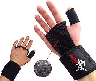 Cross WODS Training Grip Gloves Pads with Strong Wrist Wrap (18” Professional Quality) Brace Support & Silicone Padding Workout Fitness Weight Lifting Powerlifting Gym