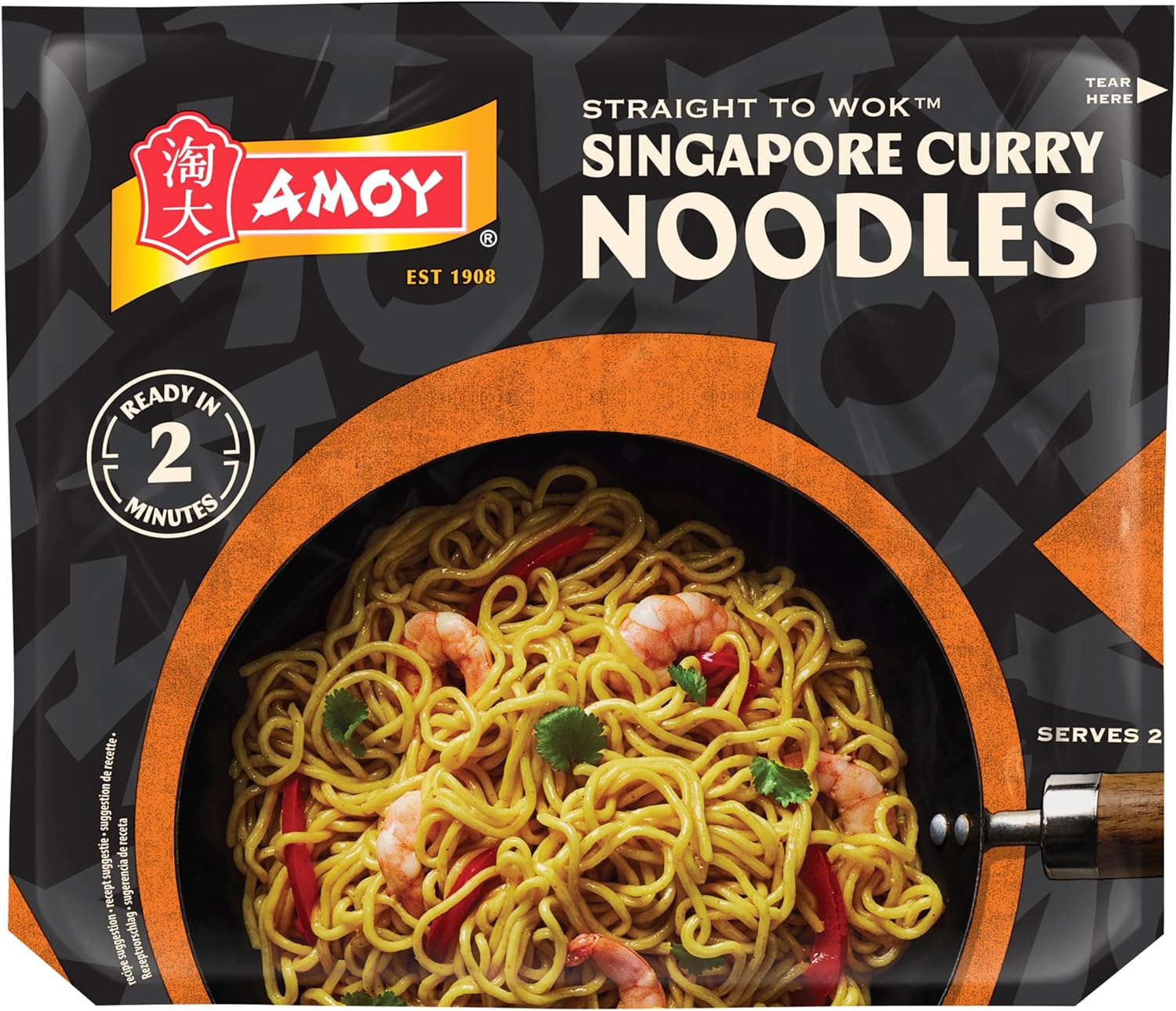 Amoy Straight to Wok Singapore Curry Noodles 2 x 150 g