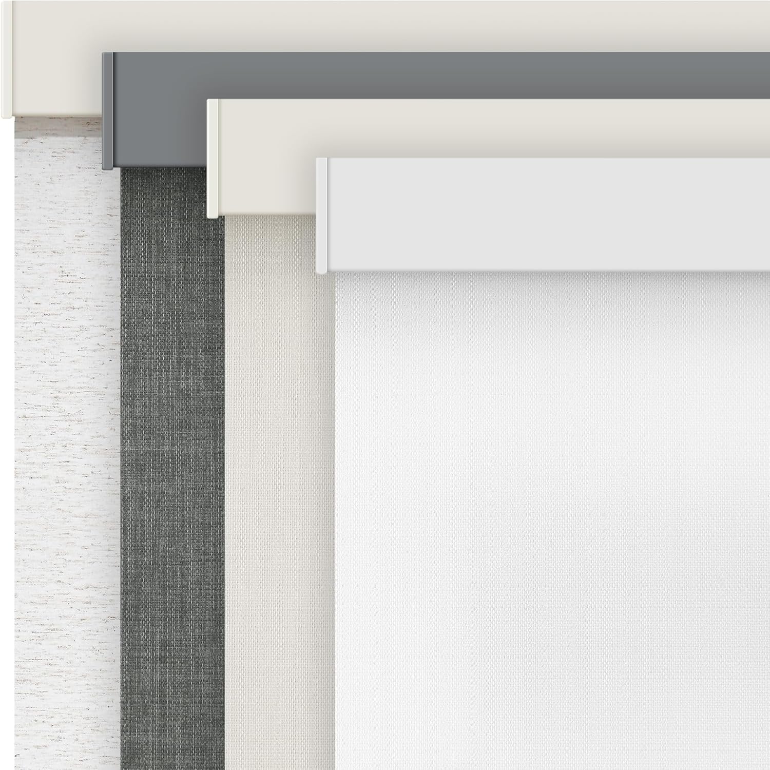 AOSKY Linen Roller Blinds Shades for Indoor Windows Pull Down Cordless Blackout Black Out Window Shade 20 Inch Blinds for Home White