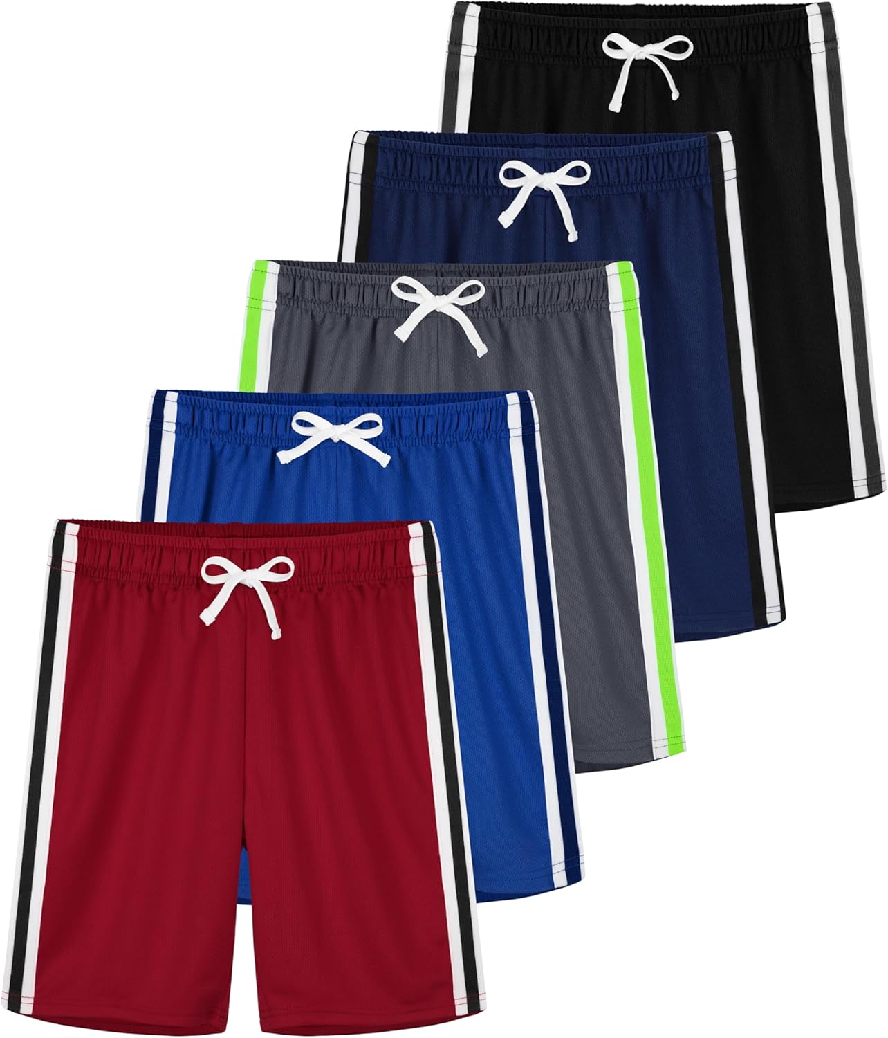 5 Pack Boys Shorts Boys Athletic Basketball Mesh Kids Soccer Gym Shorts Clothes Quick Dry Active Sports Shorts