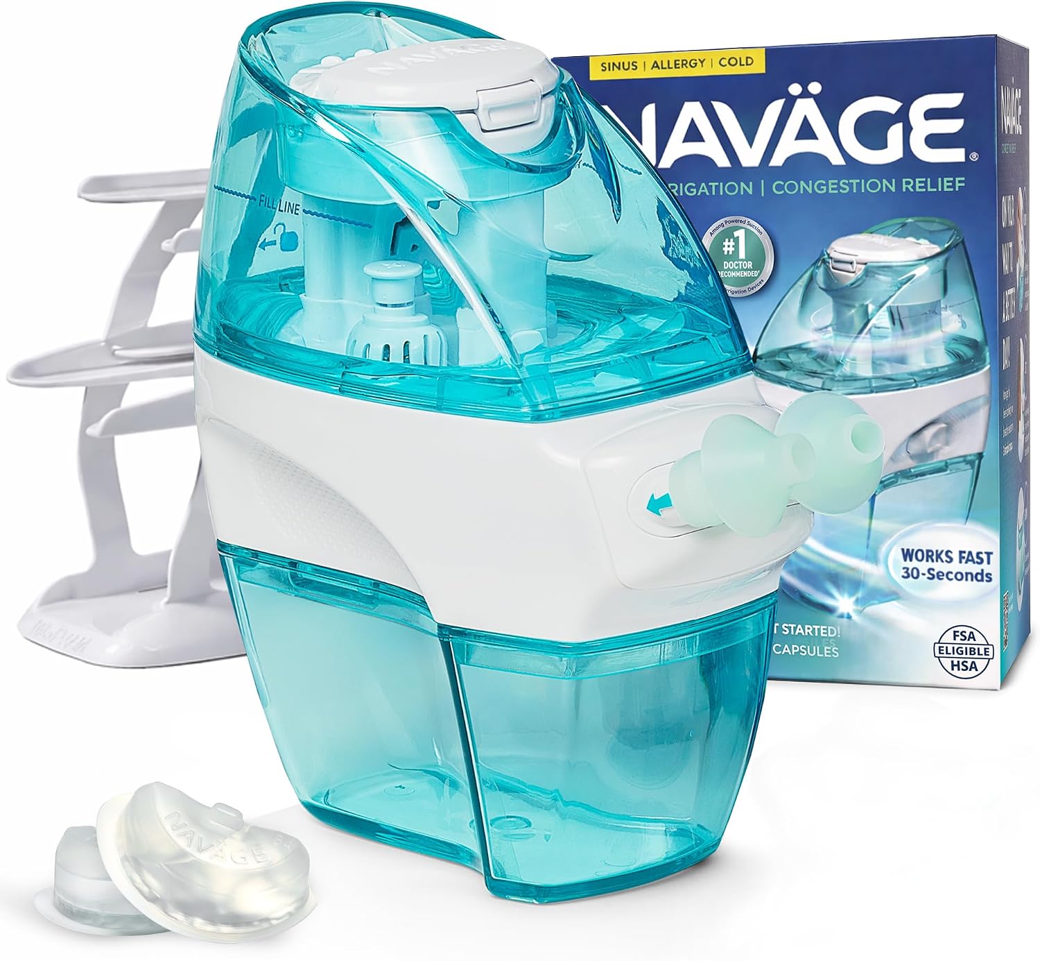NAVAGE® Essentials Bundle: Nose Cleaner, 30 SaltPods, Caddy, Sinus Relief