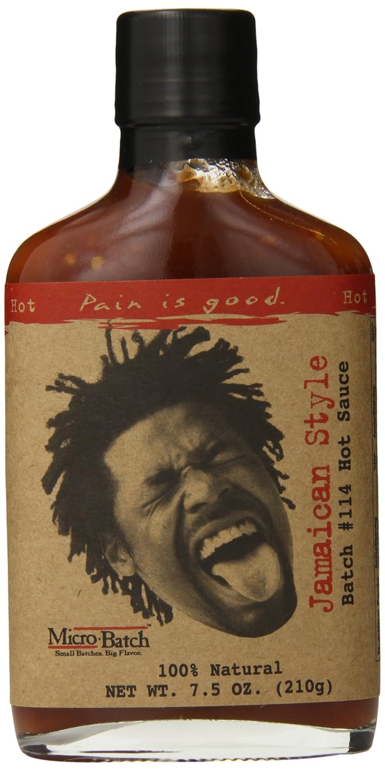 Jamaican Style Hot Sauce - 7oz Bottle - Made in USA - All Natural Ingredients, Non-GMO, Gluten-Free, Sugar-Free, Vegetarian, Keto
