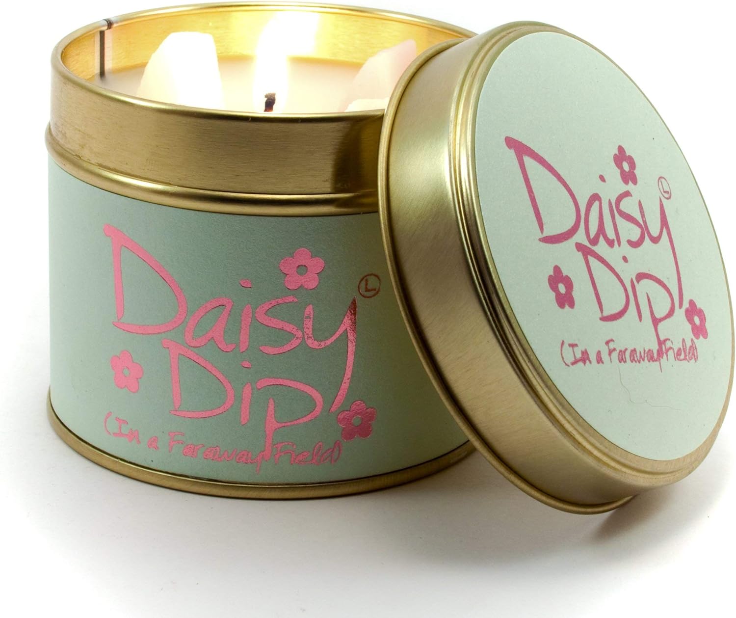 Lily-Flame Daisy Dip Tin, White, 7cm l x 7cm w x 6.5cm h