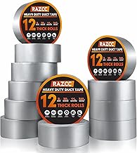 Duct Tape, Silver Duct Tape, 12 Rolls - Heavy Duty, Flexible, No Residue, All-Weather and Tear by Hand, 30 Yard x 2 Inch Per Roll - Bulk Value for Indoor & Outdoor Repairs, Industrial Use