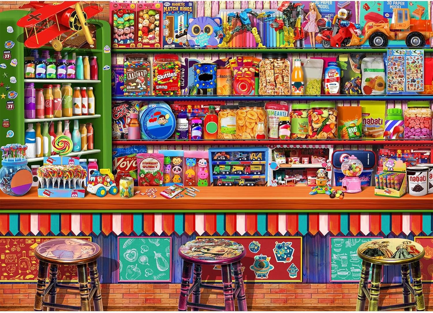 Jigsaw Puzzles 1000 Pieces for Adults -Candy Shop Puzzle-1000 Piece Puzzle Educational Games Home Decoration