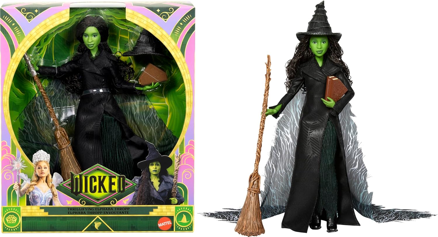 Mattel Universal Pictures’ Wicked: for Good Deluxe Elphaba Fashion Doll with Removable Outfit & 4 Accessories, Inspired by The Movie