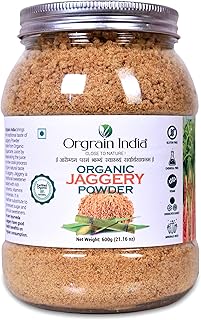 Orgrain India Organic Jaggery Powder, 3.0 Kg (Pack of 5*600g) | Hand Crushed Gur Powder | Organically Grown | No Preservatives Added | No Artificial Flavors