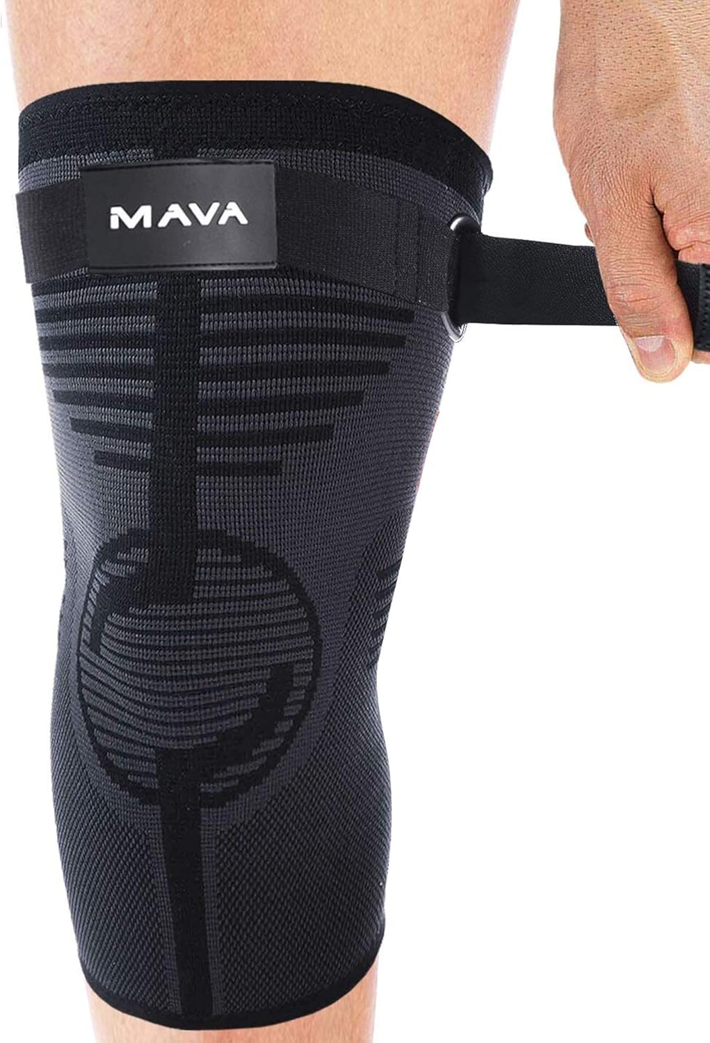Mava Sports Knee Compression Sleeve Support for Men and Women - Perfect for Powerlifting, Weightlifting, Running, Gym Workout, Squats and Pain Relief