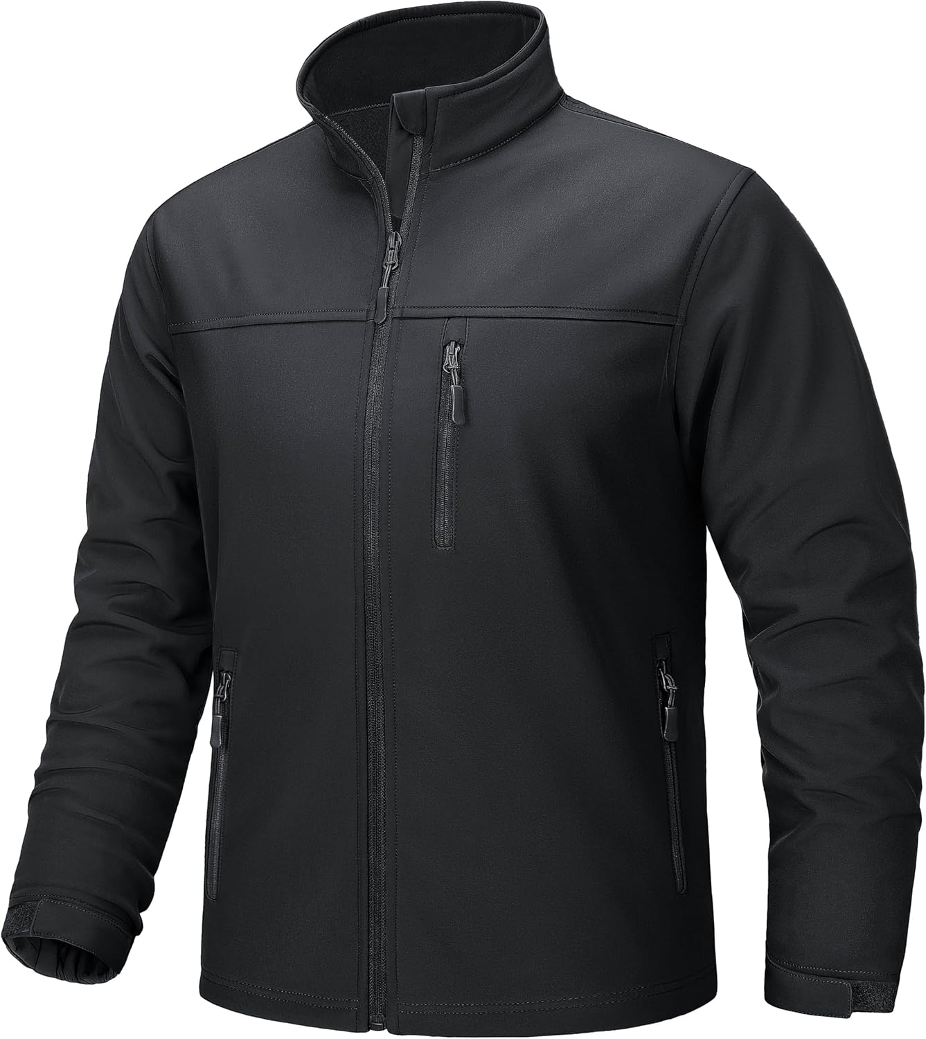 TACVASEN Men's Lightweight Softshell Jacket Fleece Lined Waterproof Tactical Rain Zip Up Winter Coat Windbreaker Casual