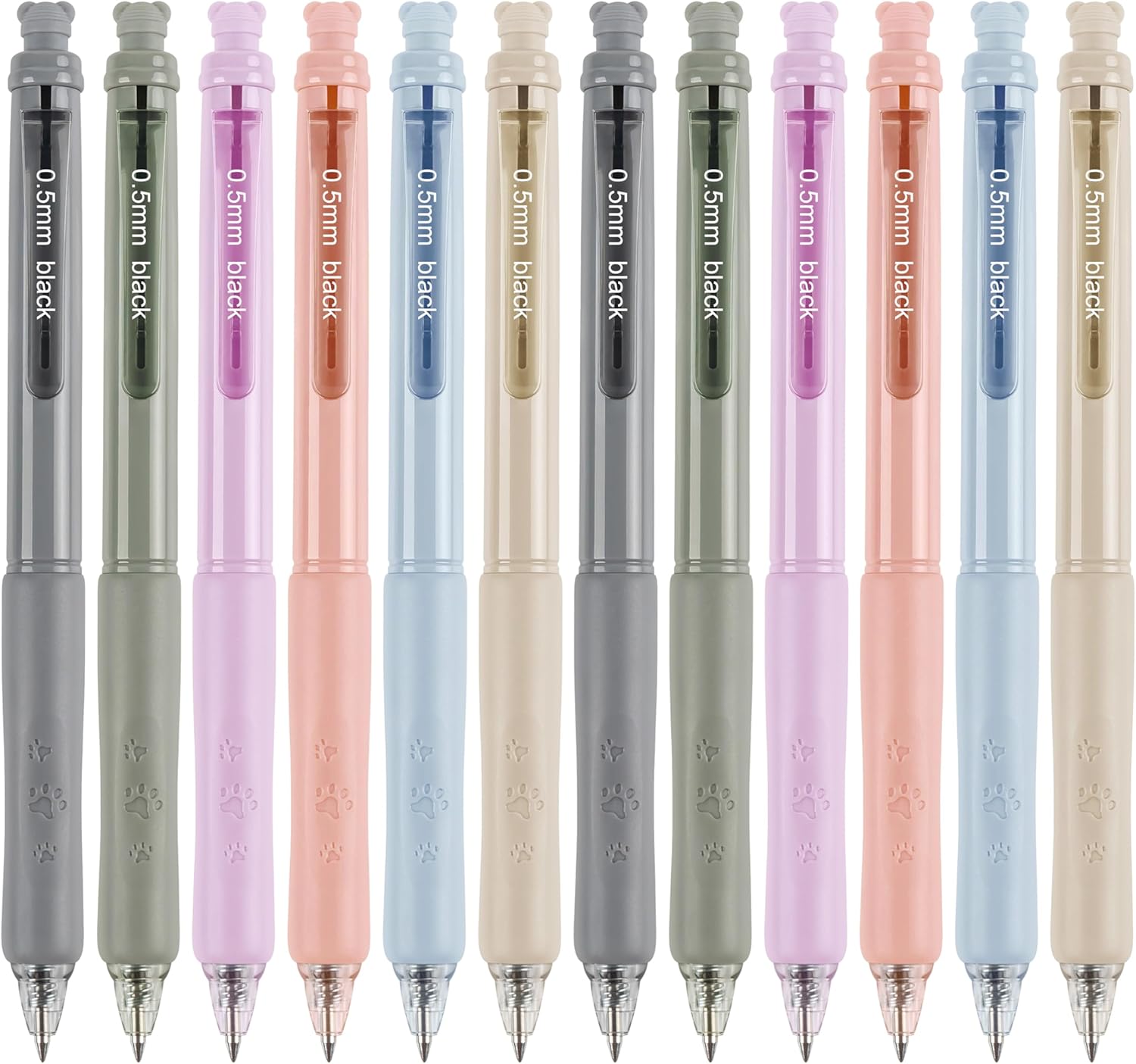 Linbsunne Erasable Pens 0.5mm Gel Ink Pens for School Office Fine Point Pens Smooth Writing Work Pen with Erasers (12-count,Black Ink)