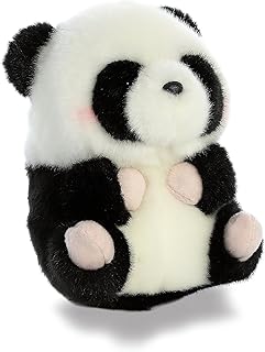Aurora® Round Rolly Pet™ Precious Panda™ Stuffed Animal - Adorable Companions - On-The-Go Fun - White 5 Inches
