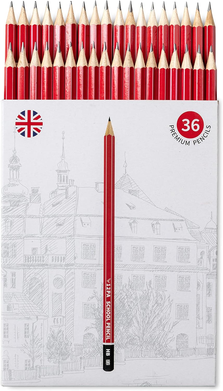 12PA 36 HB Pencils for Children | Kids Writing Pencils | Hexagonal | Wood Cased | Everyday Office use (Black Lead, 36)