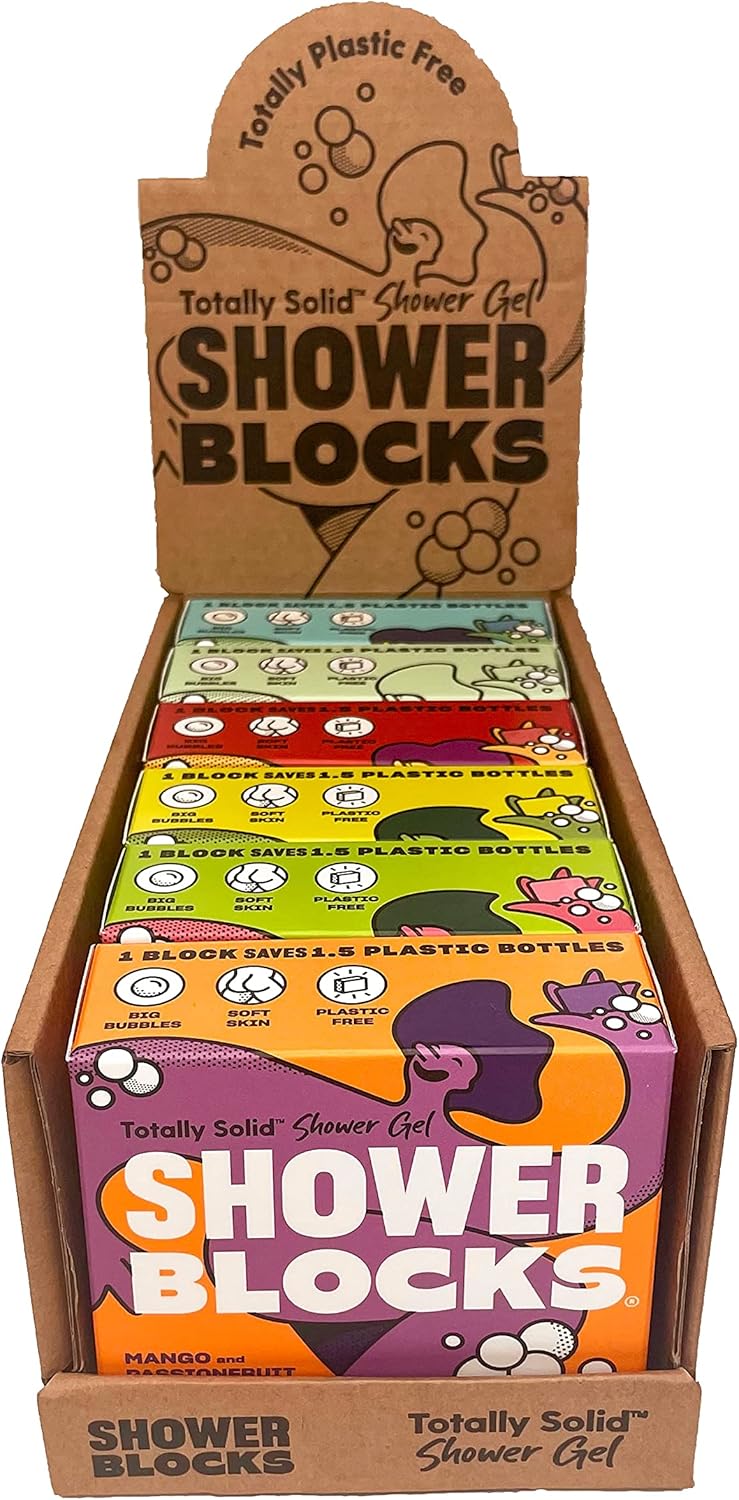 Shower Blocks - Solid Shower Gels Mixed 6 Pack | Plastic, Cruelty and Paraben Free | Vegan | Moisturising Body Soaps For The shower