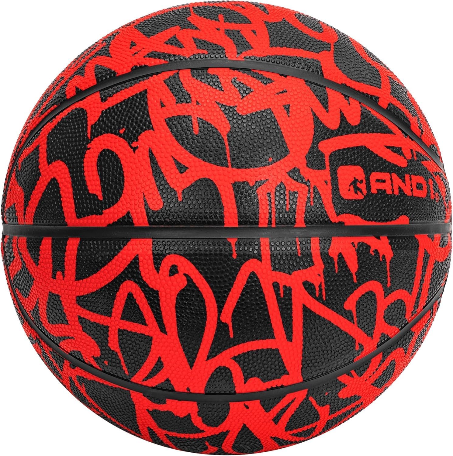 AND1 Fantom Graffiti Rubber Basketball - Streetball for Indoor and Outdoor Use, Deep Channel Construction and Durability