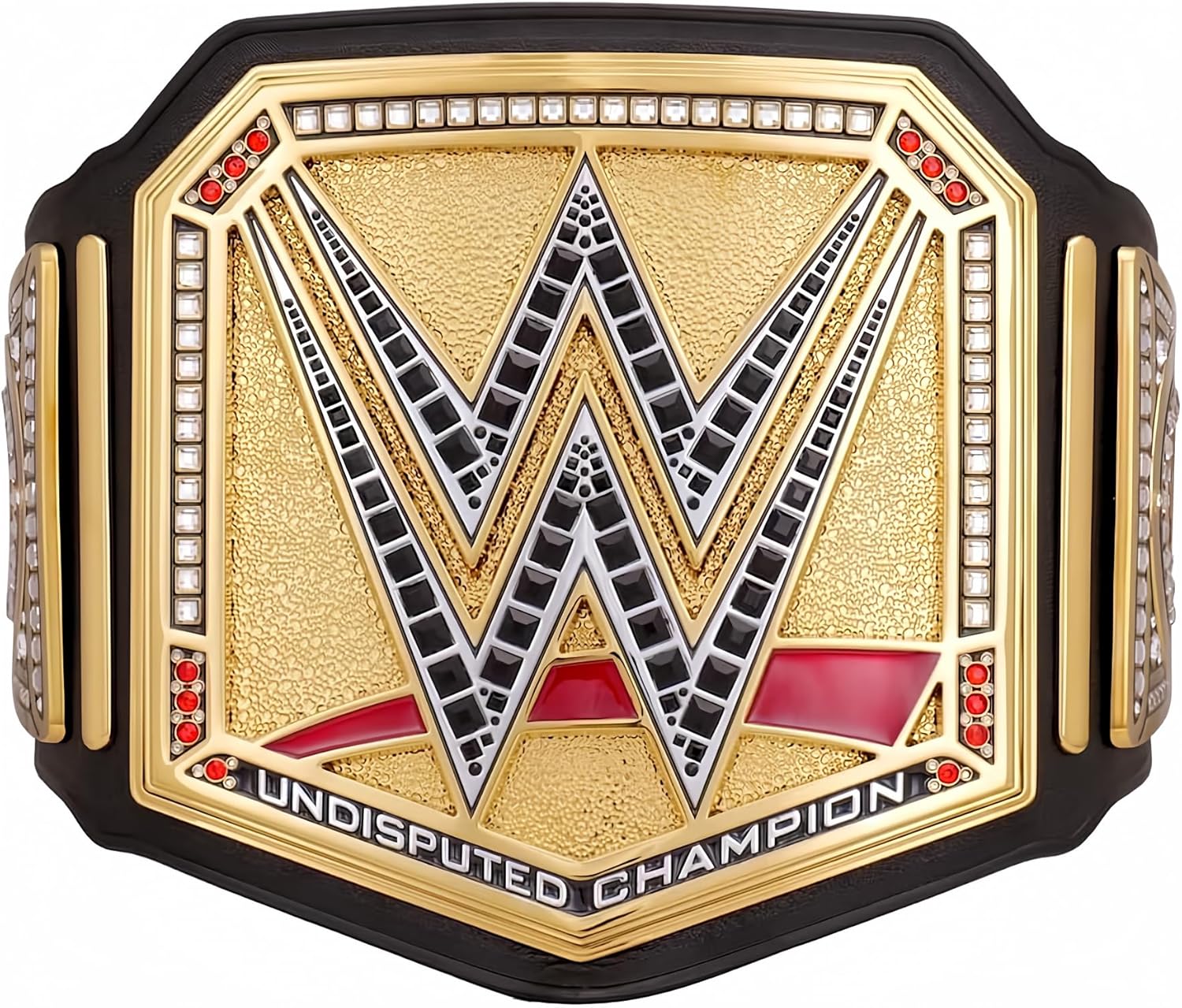 WELL PERFORM Undisputed World Wrestling Championship Belt Replica Adult Size 5mm - 2kg - 52" Long, Black, One Size, Black/White, One size