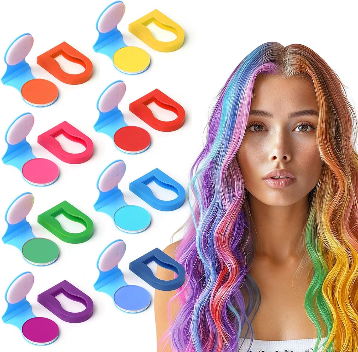 8 Colors Temporary Hair Chalk Hair Dye For Girls Kids Adults, Washable Hair Color Makeup For Sport Events Halloween Christmas Birthday Cosplay Festivals Hair DIY Party
