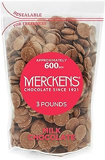 KIDU Milk 3 Pound Merckens Chocolate Melts - Melting Chocolate Candy Melts - Chocolate Melting Wafers 48 Ounces Bulk Perfect For Dipping, Cake Pops, Deserts, Baking And More - Chocolate Chips For Chocolate Fountain