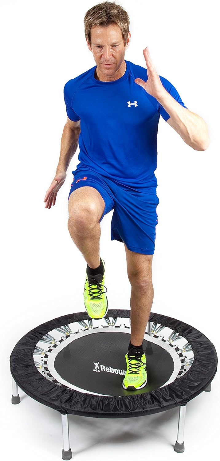 Maximus Pro Home Gym Rebounder Mini Trampoline 40'' + Handle Bar | Includes Workouts Online + DVD's | Adults Indoors | 150kg User Weight. Adult Exercise Trampoline | Already Assembled