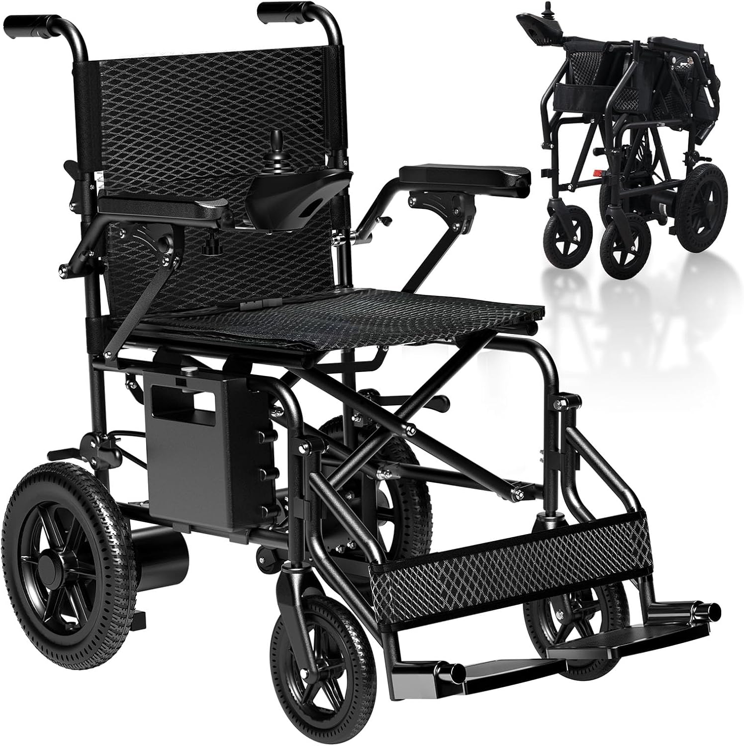 [2025 Upgrade] Hassky Electric Wheelchair for Adults, 15+ Miles Longer Range Power Wheelchair, Foldable Electric Wheelchairs Lightweight, All Terrain Motorized Wheelchair for Seniors Portable